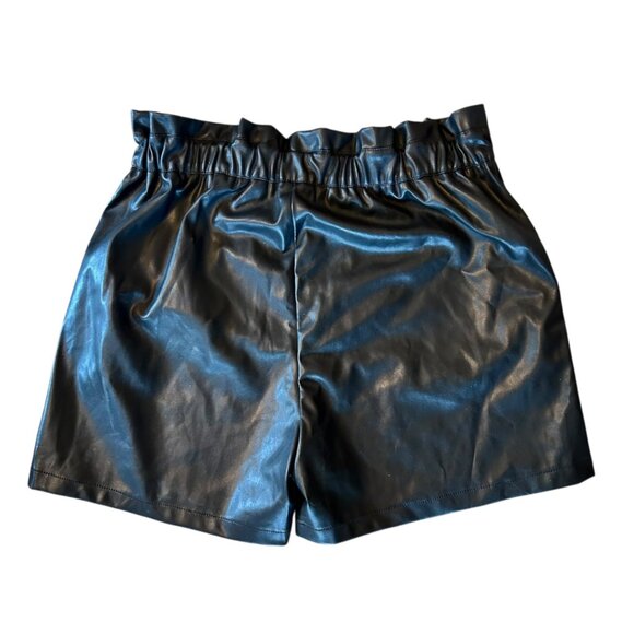 NWT Lucy Paris Faux Leather High Rise Paper Bag Edgy Music Festival Shorts L - Picture 4 of 5